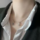 Rabbit Safety Pin Sterling Silver Choker Silver - One Size