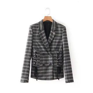 Plaid Double Breasted Blazer