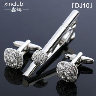 Set: Neck Tie Clip + Cuff Link Dj10 - One Size