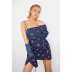 Fruit Print Open-front Jacket