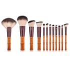 Set Of 12: Makeup Brush T-12-084 - 12 Pcs - Bamboo - One Size