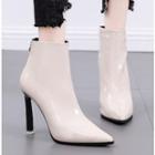 Pointed High-heel Patent Ankle Boots