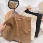 Asymmetrical High-waist Faux Leather Skirt