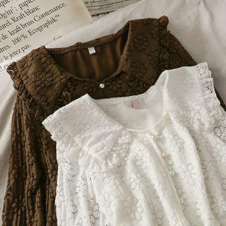 Eyelet Peter Pan-collar Lace Blouse