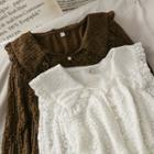 Eyelet Peter Pan-collar Lace Blouse