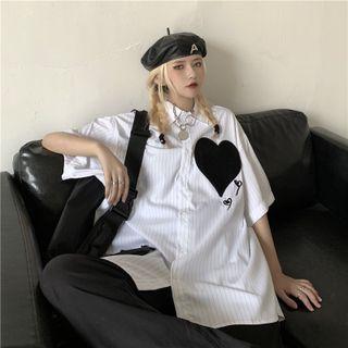 Short-sleeve Sweetheart Stripe Shirt