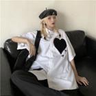 Short-sleeve Sweetheart Stripe Shirt