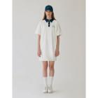 Short-sleeve Logo-printed Polo Shirtdress White - One Size