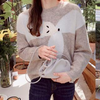 Fox-printed Drop-shoulder Sweater