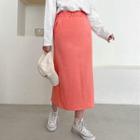 Plus Size Pocket-side Long Pencil Skirt