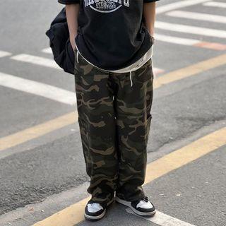Camo Print Loose Fit Pants