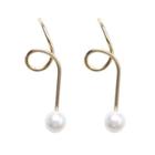 Faux Pearl Twisted Dangle Earring 1 Pair - As Shown In Figure - One Size