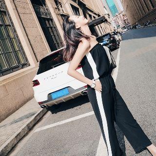 Strapless Tie-waist Jumpsuit