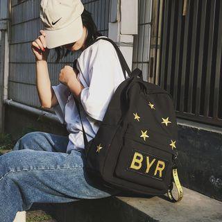 Star Embroidered Nylon Backpack