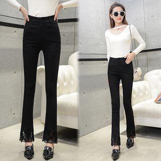 Lace Panel Boot Cut Pants