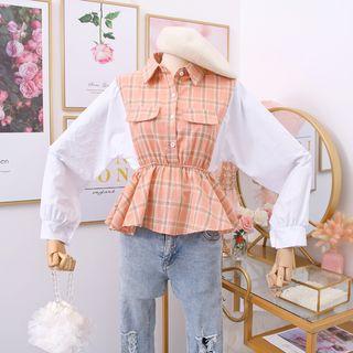 Patchwork Peplum Shirt