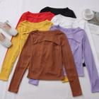 Cutout-front Slim-fit Crop T-shirt In 6 Colors