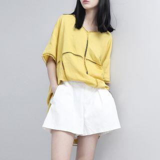 Loose-fit Eyelet Top