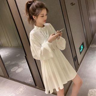 Lantern-sleeve Mini Shift Dress