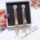 Fringed Long Ear Stud 1 Pair - Gold - One Size