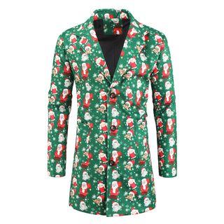 Santa Claus Jacquard Long Blazer