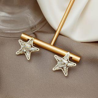 Star Rhinestone Earring 1 Pair - E4098 - Gold - One Size