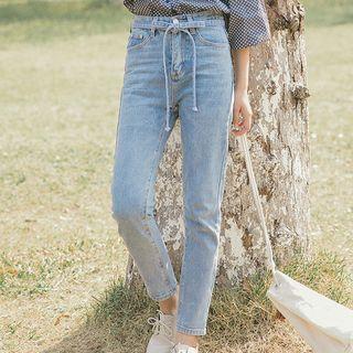 Straight-fit Drawstring Jeans