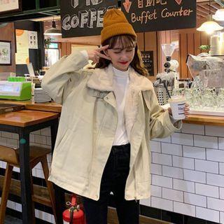 Fleece-lined Plain Cargo Jacket