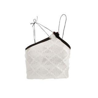 One-shoulder Patterned Camisole Top
