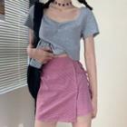 Short-sleeve T-shirt / Mini Fitted Skirt