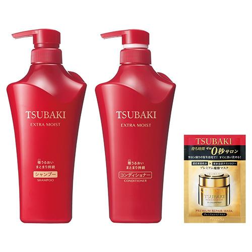 Shiseido - Tsubaki Extra Moist Hair Set: Shampoo 500ml + Conditioner 500ml 2 Pcs
