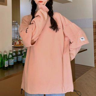 Mock Two Piece Long Sleeve Plain T-shirt