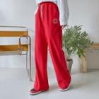 Drawcord Smile-embroidered Sweatpants