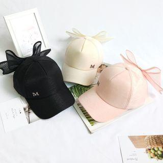 Mesh Bow Letter M Baseball Cap