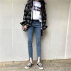 Asymmetric Slim-fit Cropped Jeans