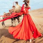 Set: Plain Slipdress + Long-sleeve Maxi A-line Dress