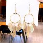 Alloy Leaf Fringed Earring 1 Pair - As Shown In Figure - One Size