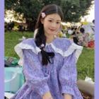 Peter Pan Collar Floral Print Dress Dress - Purple - One Size