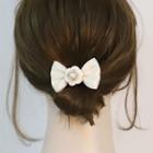 Bow / Flower Faux Pearl Hair Clip / Hair Tie
