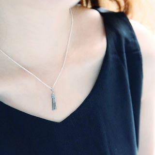 Sterling Silver Tassel Short Necklace As Figure - One Size