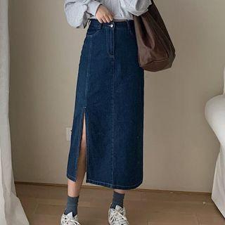 Set: V-neck Sweatshirt + Midi A-line Skirt