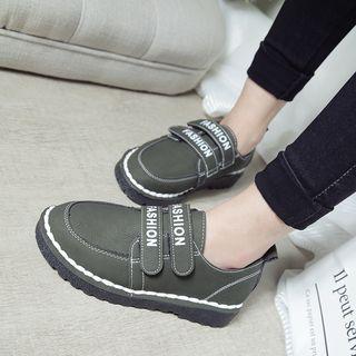 Lettering Velcro Loafers