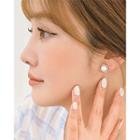 Faux-pearl Rhinestone Ear Studs