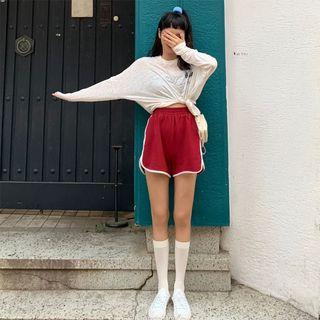 Set: Printed Long-sleeve T-shirt + Shorts