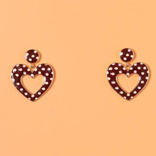 Dot Heart Stud Earring / Ear Clip
