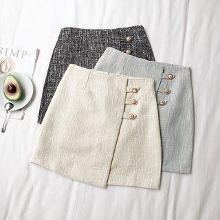 Beaded Tweed Mini Skirt