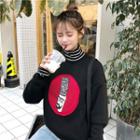 Print Mock Two-piece Turtleneck Pullover
