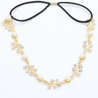 Rhinestone Faux Pearl Tree Branch Headband