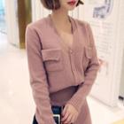 Flap-pocket Cardigan