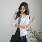 Mandarin-collar Snap-button Jacket